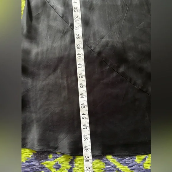 Aritzia Wilfred Only Slip Maxi Maxi Dress Size Medium Black Satin Bias Cut - Picture 11 of 11